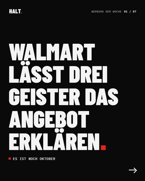 Titelbild: Walmart lässt drei Geister das Angebot erklären.